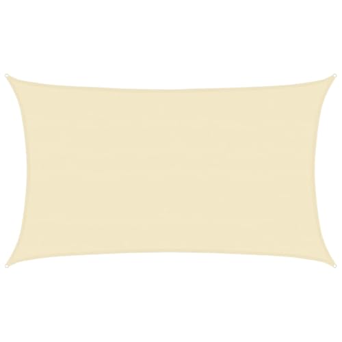 Sun Shade Sail 10' x 16' Cream Rectangle Canopy Sail Shade Cover 95% UV Block Permeable Sunshade Outdoor for Patio Yard - color: Cream, size: 10' X 16'
