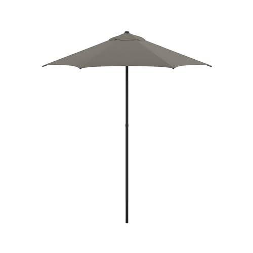 Sunline 7.5 ft Patio Umbrella with Crank & Push Button Tilt, Outdoor Market Umbrella with UV Protection & Wind Vent, Metal Frame for Deck, Pool & Table, Taupe - color: Taupe, size: 7.5 foot