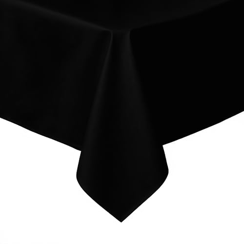 Rectangle Tablecloth Black Washable Decorative Polyester Table Cloth, Wipeable Table Cover for Dining/Wedding/Birthday/Party/Banquet Decor 60" x 84", 1 Pack - color: 7ft-black