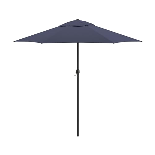 Sunline 9 ft Patio Umbrella with Crank & Push Button Tilt, Outdoor Market Umbrella with UV Protection & Wind Vent, Metal Frame for Deck, Pool & Table, Navy Blue - color: Navy Blue, size: 9 foot