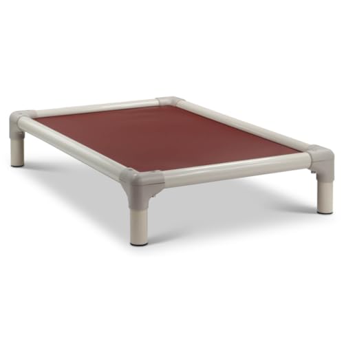 Kuranda Chewproof Elevated Pet Bed - Almond PVC - 25" x 18" - Cordura Nylon - Burgundy - color: Burgundy, size: 25" x 18" - Almond PVC