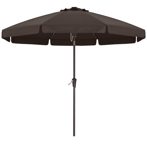 ABCCANOPY 9ft Scalloped Patio Umbrella, Outdoor Table Umbrella with Tilt and Crank, Fiberglass Ribs Deck Umbrella for Patio, Pool, Garden, Picnic (Coffee) - color: Coffee, size: 9ft