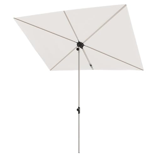 Grand patio Balcony Umbrella, JENA 6x4 FT Outdoor Umbrella, Rectangular Flat Canopy Versatile Patio Shade with 360 Degree Roating Knob for Deck Apartment, Beige - color: Beige, size: 6x4 FT
