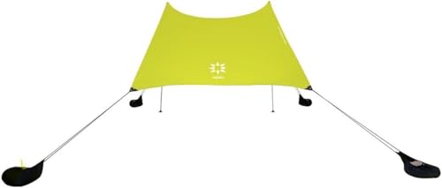 Neso Portable Beach Tent Sun Shelter - Lightweight Beach Shade Canopy - Easy Setup for Family Outings - Patented Reinforced Corners - UPF 50+ Sun Protection - color: Lemon