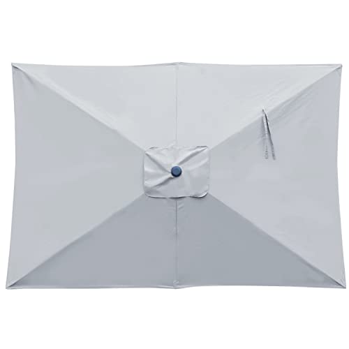 Blissun Rectangular Patio Umbrella, Table Market Umbrella with Tilt and Crank, Outdoor Umbrella for Garden, Deck, Backyard, Pool and Beach - color: Grey, size: 6.5 x 10 FT