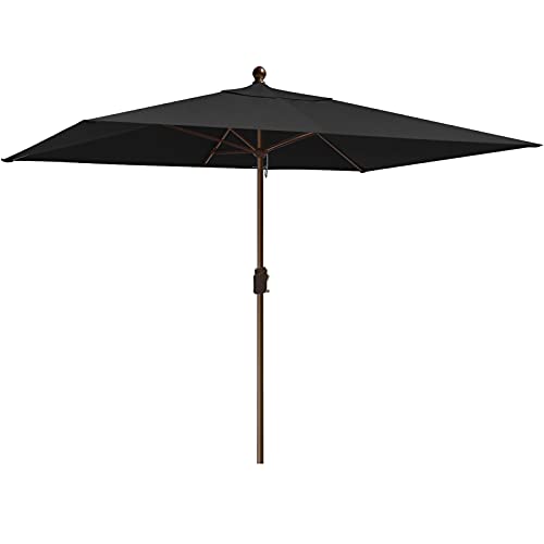 EliteShade USA 10-Year-Non-Fading 6.5x10Ft Rectangular Market Patio Umbrella, UPF 50+ UV Protection Performance Sun Umbrella, Heavy Duty Commercial Grade Outdoor Table Umbrella with Crank, Windproof Vented Top for Garden, Pool, Deck and Outdoor Playsets,
