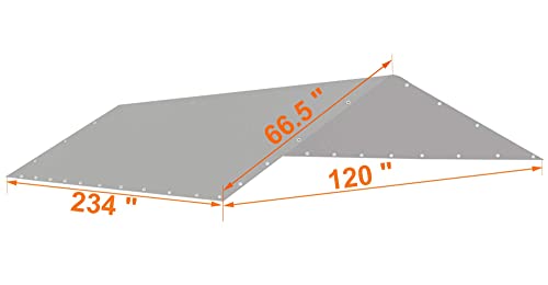 Thanaddo 10 x 20 Ft Carport Replacement Canopy Cover Garage Top Tent Shelter Tarp with Free 44 Ball Bungee Cords,Grey(Only Cover, Frame Not Include) - size: 10x20 grey