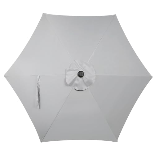Blissun 7.5 ft Patio Umbrella, Yard Umbrella, Outdoor Market Umbrella with Push Button Tilt Crank, Grey - color: Grey