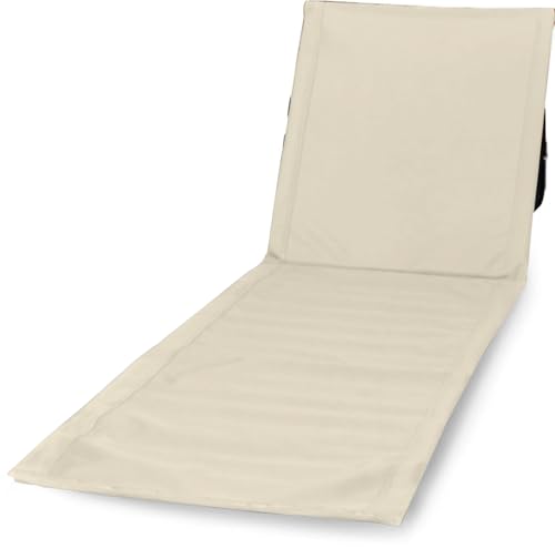 Lightweight Beach Chairs for Adults #2026 - Beach Mat Sand Free Waterproof I Ideal as Lounger for Tanning I Relaxing, Compact & Ultimate Beach Gear (Beige) - color: Light Beige