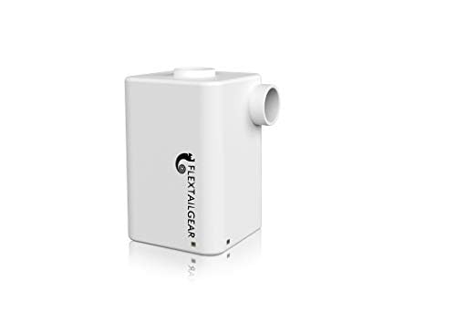 FLEXTAILGEAR Portable Air Pump, Electric Air Mattress Pump, Camping Air Pump with 3600mAh Rechargeable Battery, Quick Inflate Deflate for Pool Floats, Air Bed, Sleeping Pads, Swimming Ring (White)