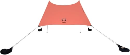 Neso Portable Beach Tent Sun Shelter - Lightweight Beach Shade Canopy - Easy Setup for Family Outings - Patented Reinforced Corners - UPF 50+ Sun Protection - color: Coral