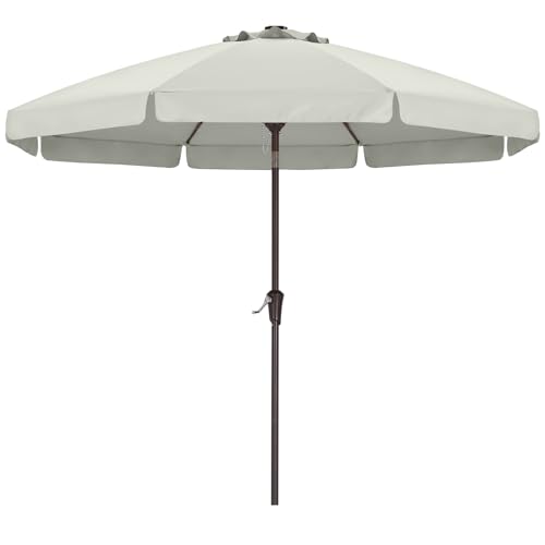 ABCCANOPY 10ft Scalloped Patio Umbrella, Outdoor Table Umbrella with Tilt and Crank, Fiberglass Ribs Deck Umbrella for Patio, Pool, Garden, Picnic (Light Beige) - color: Light Beige, size: 10ft
