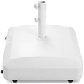 Best Choice Products 123lb Capacity Fillable Mobile Umbrella Base Heavy Duty Market Stand for Patio, Deck, Poolside w/ 4 Wheels, 2 Locks, 2 Knobs, Wind-Resistant Design - White - color: White
