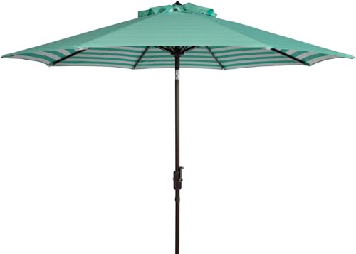 9ft Market Patio Umbrella Canopy - 8 Ribs Canopy Replacement - UV Protective UPF 50+ and Fade Resistant Patio Canopy - Wind Vent Replacement Canopy Cover (Canopy Only) (Purple) - color: Green/Green White Stripe