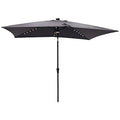 C-Hopetree Rectangular Outdoor Patio Market Umbrella with Solar LED Lights 6.5 x 10 ft - color: Anthracite