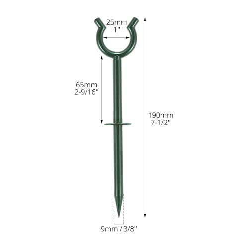 QWORK 3/4" Garden Hose Holder Brackets - 20 Pcs Plastic Outdoor Hose Guide Stakes Support Spike Tool