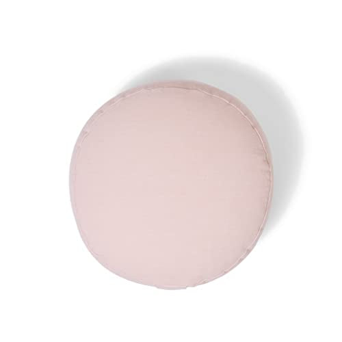 Organic Round Meditation Cushion by renoo - Durable Comfortable Cotton, Linen, Hemp - Modern Zafu - Buckwheat Floor Pillow Yoga Bolster in 15 Colors Removable Cover - 15 inches - Dawn - color: Dawn