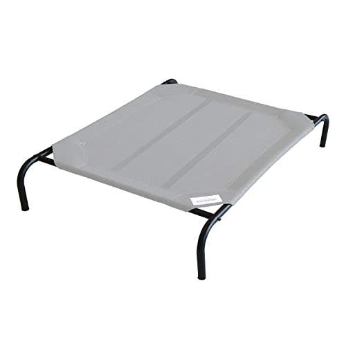 Coolaroo Original Elevated Dog Bed - Breathable Off-The-Ground Pet Bed with Cooling Fabric, Joint Relief & Moisture-Resistant Fabric, 100% Recyclable, Easy Clean, Gray, Extra Large - color: Grey, style: X-Large Dog Bed