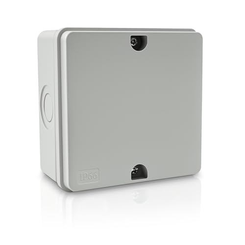 NineLeaf Junction Box, Waterproof Electrical Box IP66 Water Resistant Dustproof ABS Plastic Project Enclosure for Electronics, External Size 4.2 x 4.2 x 2.3inch(107 x 107 x 58 mm) - color: Grey, size: 107x107x 58mm