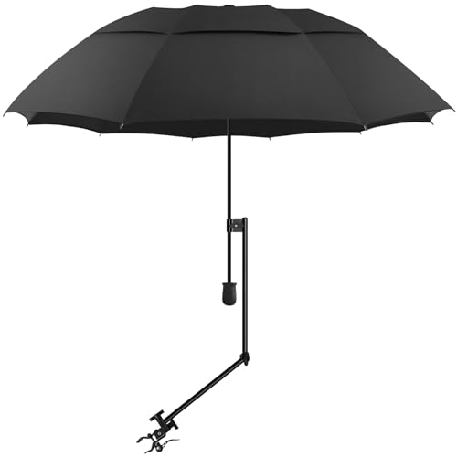 XLINGZA UPF 50+ Beach Umbrella with Adjustable Universal Clamp - style: Double Layer/Manual/XL