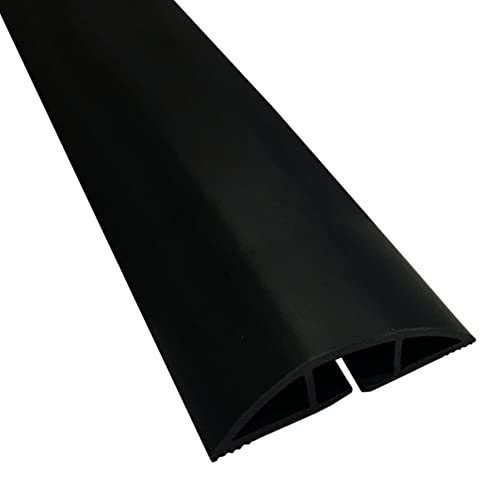 Kable Kontrol Floor Cord Cover kit - 6 Feet Long Black Plastic Cable Protector, Hides Cords and Conceals Wires, for Extension Cord Cable Management, Channel Size 0.75” W x 0.43” H - color: Black, size: 6 Feet Long