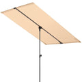 HOMSHADE 6x4ft Outdoor Balcony Umbrella - Flat Porch Pool Patio Umbrella Rectangular Canopy Shade UPF50+ UV Protection 360° Rotating & Tilting All Angles Applicable (Beige, No Base) - color: Beige