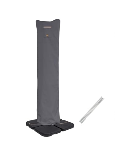 Patio Umbrella Cover for Market & Offset Umbrella,Banana Style Umbrella, Water Resistant, with Zipper and Rod (Cantilever (Dark Grey/WD), Cantilever 9'-13') - color: Grey, size: Cantilever 9'-13'