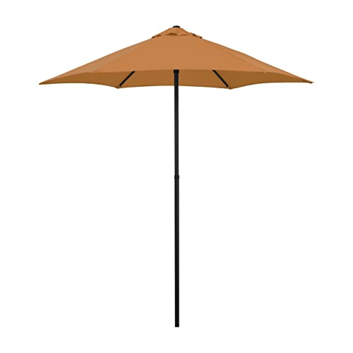 Sunline 7.5 ft Patio Umbrella with Crank & Push Button Tilt, Outdoor Market Umbrella with UV Protection & Wind Vent, Metal Frame for Deck, Pool & Table, Tuscan - color: Tuscan, size: 7.5 foot