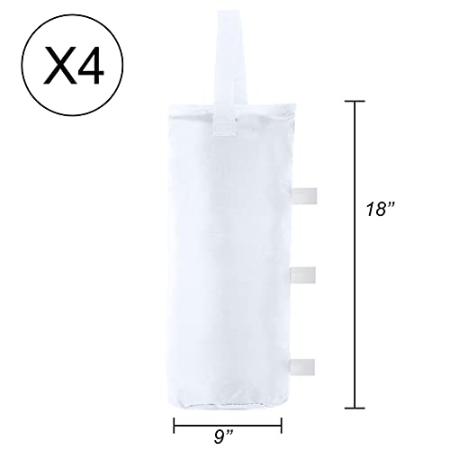 ABCCANOPY Canopy Weights Set of 4-120LBS Sand Bags for Pop up Tent, Weight Bags for Outdoor Gazebo, Trampoline, Pergola, White (Without Sand) - color: White, size: 120lbs