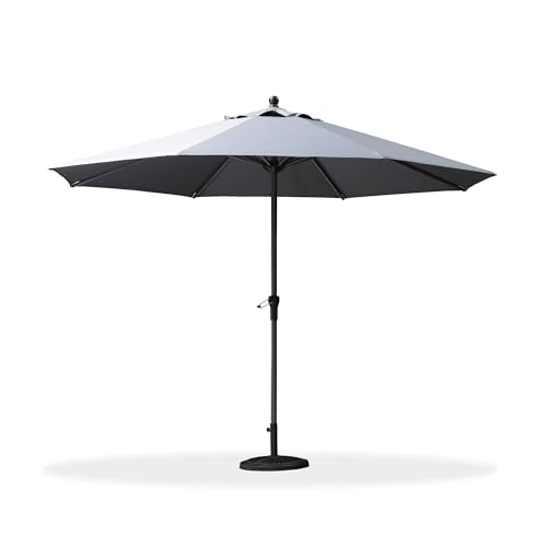 PURPLE LEAF 11' Round Patio Umbrella Outdoor Table Umbrella Aluminum Frame Market Umbrella Sun Umbrella with 8 Sturdy Ribs for Garden Deck Lawn & Pool Light Gray - color: Light Gray, size: 11 ft