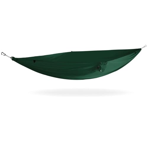 KAMMOK: Roo Single Hammock | Made from Strong & 100% Recycled Water Resistant Ripstop Fabric | Comfortable, Packable, Lightweight (Lifetime Adventure Grade Warranty), Pine Green - color: Pine Green, size: Roo Single