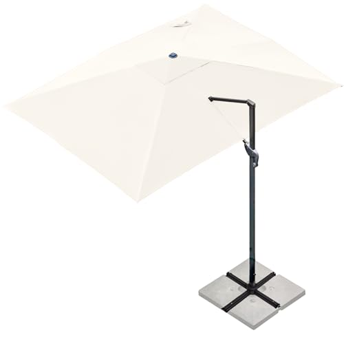 Sunnyglade 10x13Ft Cantilever Patio Umbrella Rectangular Deluxe Offset 360°Rotation & Integrated Tilting System Hanging Umbrella for Market Garden Deck Pool Backyard Patio (Beige, 10 x 13 ft) - color: Beige, size: 10 x 13 ft
