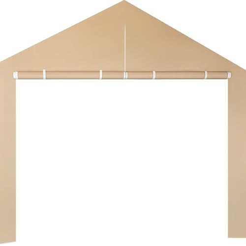 10X20 Canopy Tarp Carport (Front Panel) - color: Front Panel Beige