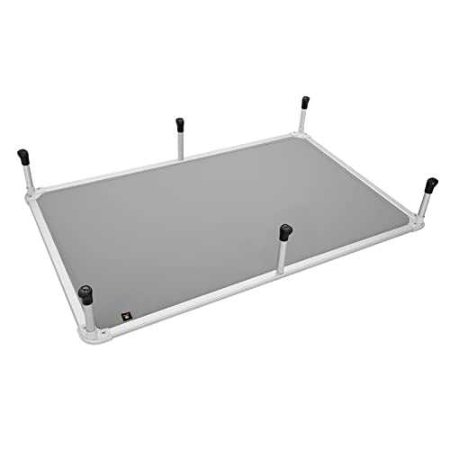 Veehoo Chew Proof Elevated Dog Bed - Cooling Raised Pet Cot - Silver Aluminum Frame and Durable Textilene Mesh Fabric, Unique Designed No-Slip Feet for Indoor or Outdoor Use, Grey, XX-Large, CWC2003 - color: Gray, size: 59.0"L x 37.5"W x 9.0"Th