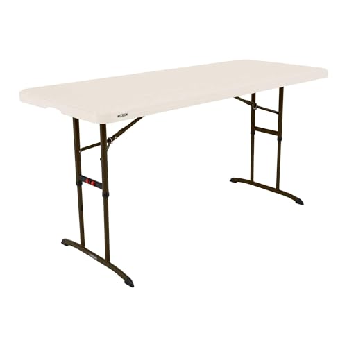 LIFETIME 6-Foot Adjustable Height Nesting Table, Commercial, Almond