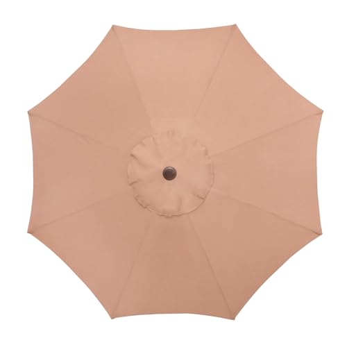BrylaneHome Outdoor Tilt-And-Crank Umbrella With 8 Sturdy Steel Ribs Heavy Duty Fade-Resistant Tilting Shade Patio Garden Backyard Décor Pool Home - color: Taupe, size: 9' Tilt-and-crank Umbrella