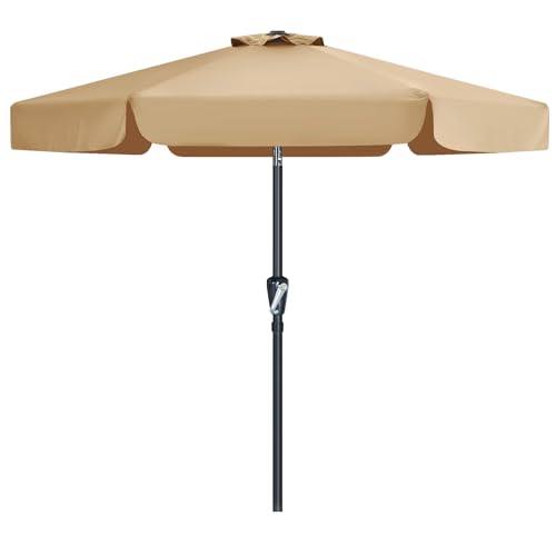 MASTERCANOPY Valance Patio Umbrella for Outdoor Table Market,7.5ft,Khaki - color: Khaki, size: 7.5FT