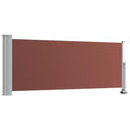 vidaXL Retractable Patio Side Canopy 100x300cm Brown - color: Brown, size: 100 x 300 cm