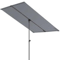 HOMSHADE 6x4ft Outdoor Balcony Umbrella - Flat Porch Pool Patio Umbrella Rectangular Canopy Shade UPF50+ UV Protection 360° Rotating & Tilting All Angles Applicable (Grey, No Base) - color: Gray
