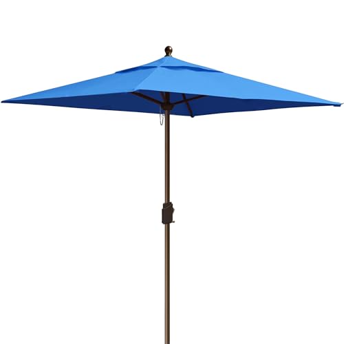 EliteShade USA 10-Year-Non-Fading 6x6Ft Square Market Patio Umbrella, UPF 50+ UV Protection Performance Sun Umbrella, Heavy Duty Commercial Grade Outdoor Table Umbrella with Crank, Windproof Vented Top for Garden, Pool, Deck and Outdoor Playsets, Royal Bl