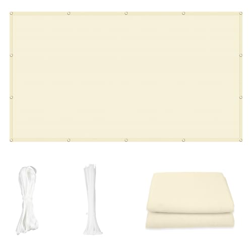 Cool Area Sun Shade Cloth with Grommets 3/4/6/8/10/12/16/20 FT Shade Panel Shade Tarp Screen Fabic for Outdoor Patio Pergola Cover Deck Garden, 6x10 FT, Butter Cream - color: Butter Cream, size: 0 6'X1 0'