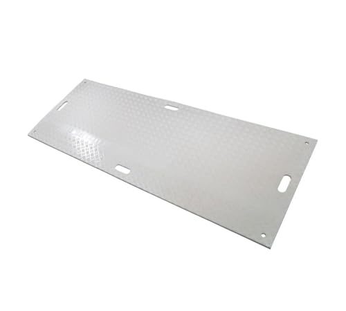 Mytee Products 4' x 8' White Ground Protection Mats with Diamond Plated Tread Design - High Density Polyethylene Mat, Easily Supports 90 Ton Loads on Lawns, Dirt, and Any Other Areas - color: White, size: 1 - Pack