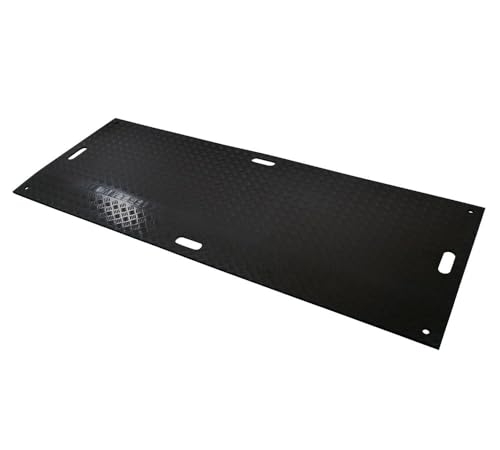Mytee Products 12Pcs 2' x 4' Ground Protection Mats w/ 22 Pcs Single Connectors - Double Sided Diamond Plated Tread Design High Density Polyethylene Mat, Easily Supports 20 Ton Loads on Lawns, Dirt - size: 12 - Pack