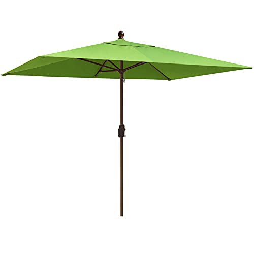 EliteShade USA 10-Year-Non-Fading 6.5x10Ft Rectangular Market Patio Umbrella, UPF 50+ UV Protection Performance Sun Umbrella, Heavy Duty Commercial Grade Outdoor Table Umbrella with Crank, Windproof Vented Top for Garden, Pool, Deck and Outdoor Playsets,