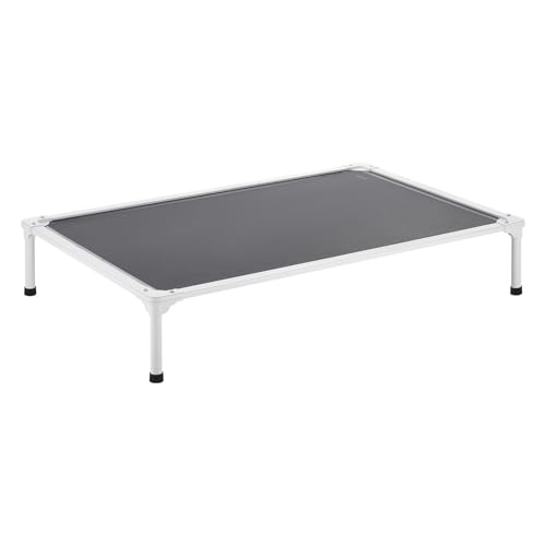 VEVOR Chew Proof Elevated Dog Bed, Portable Raised Dog Cot with Aluminum Tube Metal Frame and Breathable Textilene Mesh, Indoor & Outdoor Pet Cooling Raised Hammock Bed, XL, Gray - size: XL