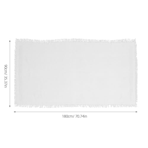 Alasum White Picnic Blanket Waterproof Outdoor Mat with Fringe 90x180cm Portable Beach and Camping Rug Boho Style for Park, Photoshoots, and Travel