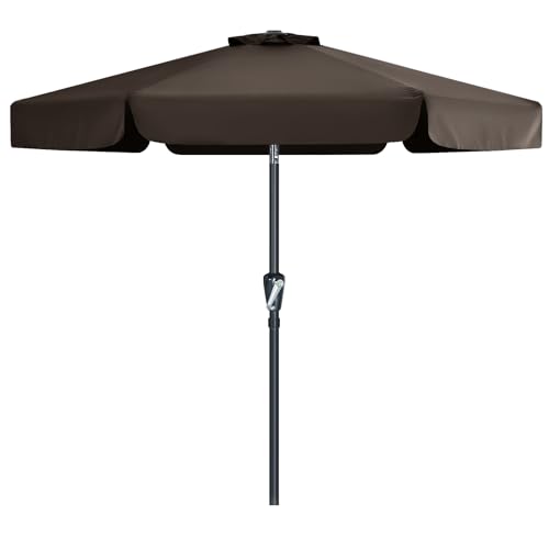MASTERCANOPY Valance Patio Umbrella for Outdoor Table Market (7.5ft,Brown) - color: Brown, size: 7.5FT