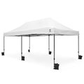Fencer Wire 10ft x 20ft Pop Up Outdoor Canopy Easy Up Tent, Heavy-Duty Commercial Grade, Portable for Camping, Patio, Parties, Instant Folding Shelter with Wheeled Carry Bag and Weight Bags, White - color: White, style: 10x20
