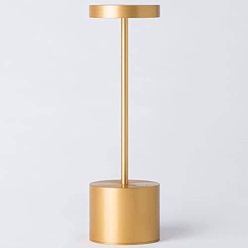 SAKRINGT Cordless Table Lamp Rechargeable, 5000mAh Battery Operated Portable Table Light,Dimming LED Table Lamp for Restaurant/Patio/Outdoor(Gold) - color: Gold