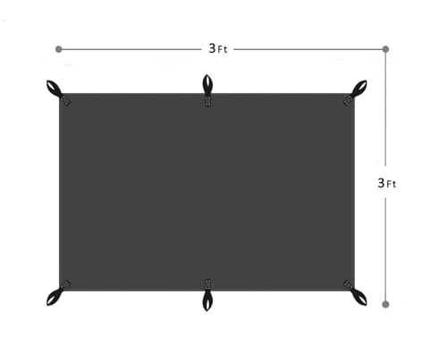 20 Mil Black Waterproof Tarp 3×3ft Heavy Duty Canvas Cover for Outdoor All Weather Oxford Tarpaulin for Truk Bed Roof, Boats, Pool, Woodpile, Robust, Rip & Tear Proof - size: 3x3ft